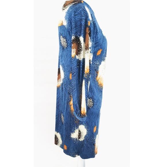 Twelfth Street by Cynthia Vincent Blue 100% Silk Dress Sz P (small) Long Sleeve - Picture 3 of 5